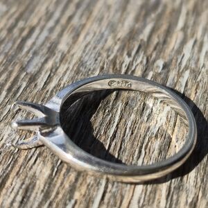 14k White GOLD Engagement Ring Setting Size 4.75 Weighs 2.1 Grams Vintage 💍